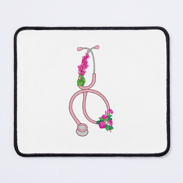 Item preview, Pink stethoscope with flowers  designed and sold by mikasa.art.