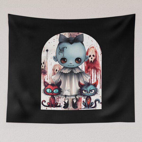 Item preview,  Blue ghost and 2 kitties, 2 designed and sold by FlossOrFi.