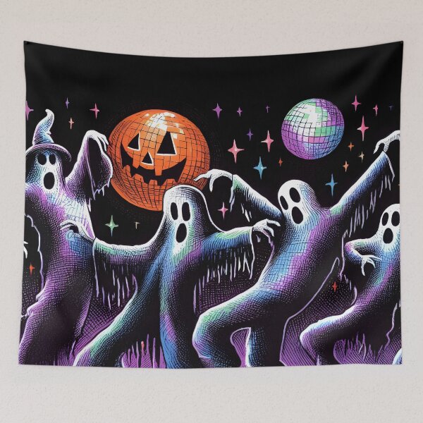Item preview, Spooky Boogie Nights - Dancing Disco Ghosts designed and sold by ElLocoMus.