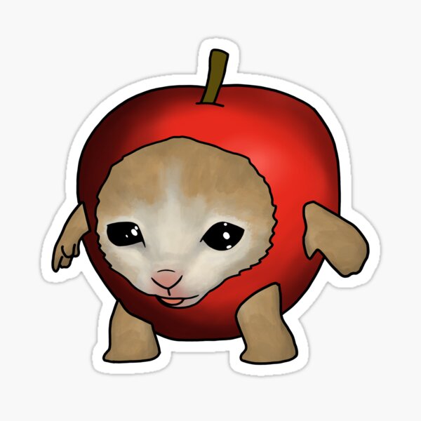 "Arty apple banana cat meme" Sticker for Sale by sivelobanova Redbubble