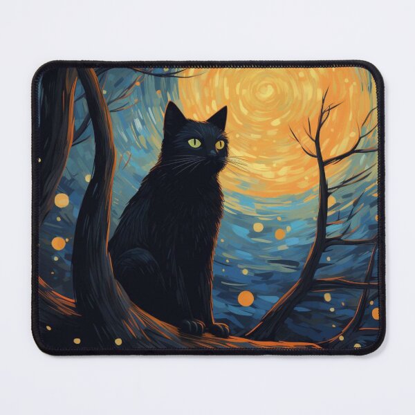 Item preview, Black cat in a bright full moon night designed and sold by Ludionyx.