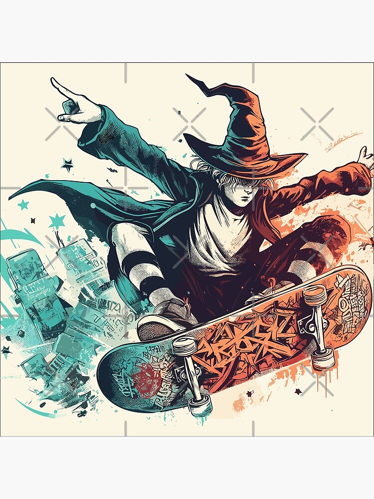 Crazy Skate wizard street art