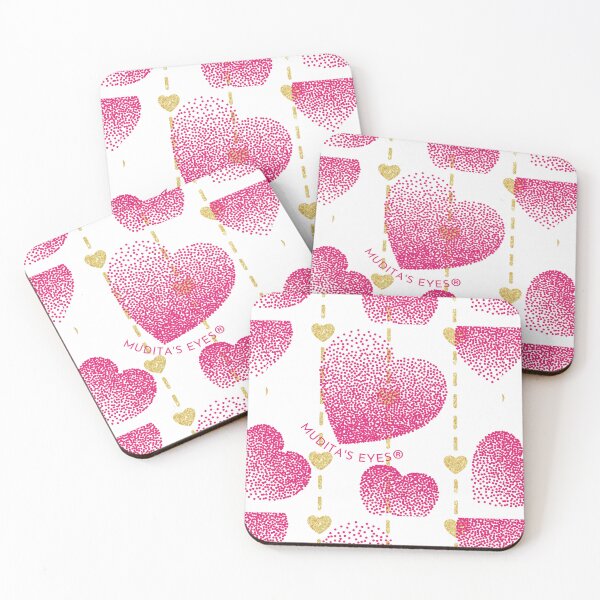 Item preview, Beautiful Pink and Golden Heart Sticker designed and sold by MuditasEyes.