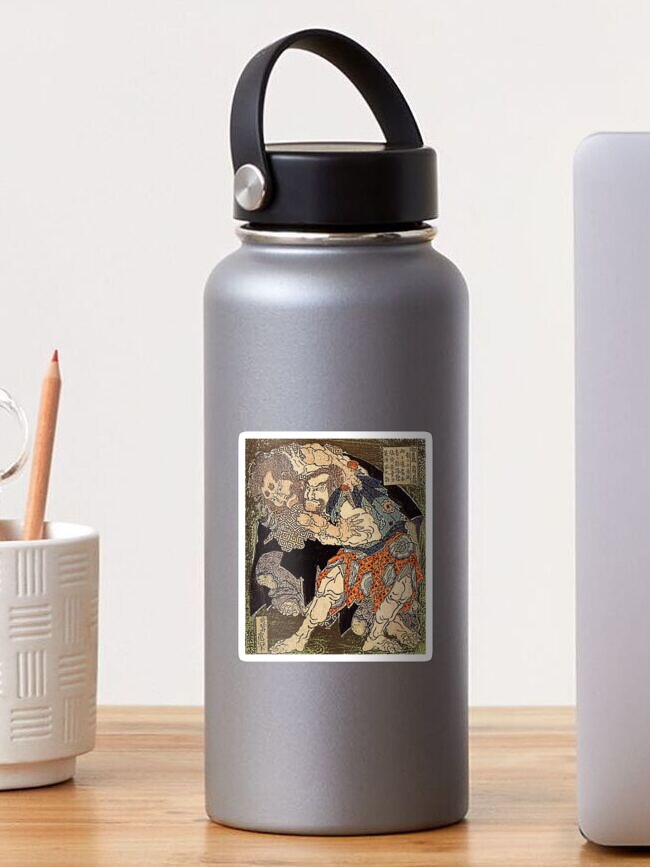 Thumbnail 1 of 3, Sticker, 'Sumo Wrestlers' by Katsushika Hokusai (Reproduction) designed and sold by RozAbellera.