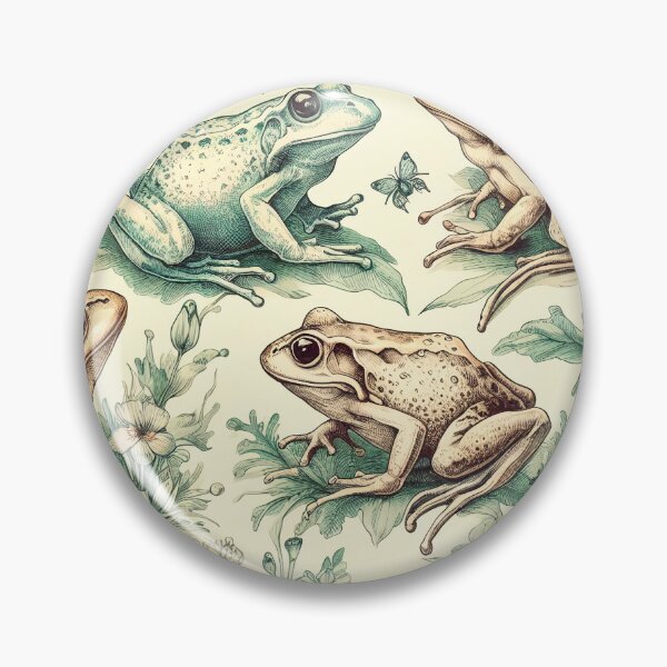 Item preview, Frogs botanical pattern designed and sold by SpicyCactus.