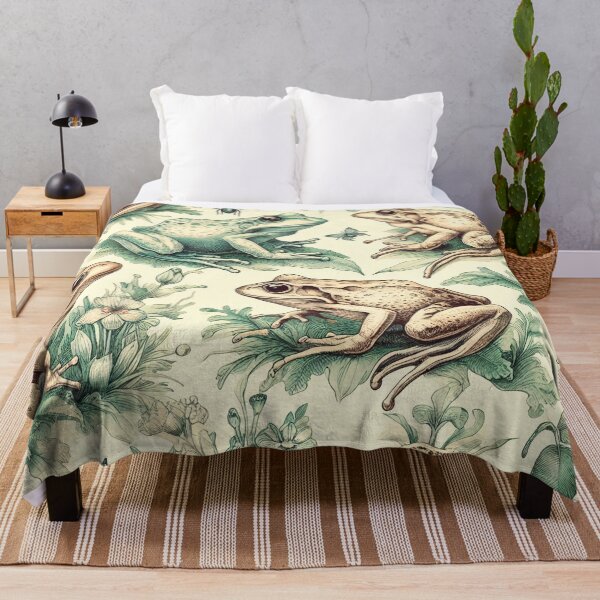 Item preview, Frogs botanical pattern designed and sold by SpicyCactus.