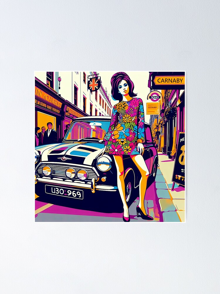 芸術写真 Hollywood Mini Poster The sixties “Swinging London”: Mini Cooper and Carnaby