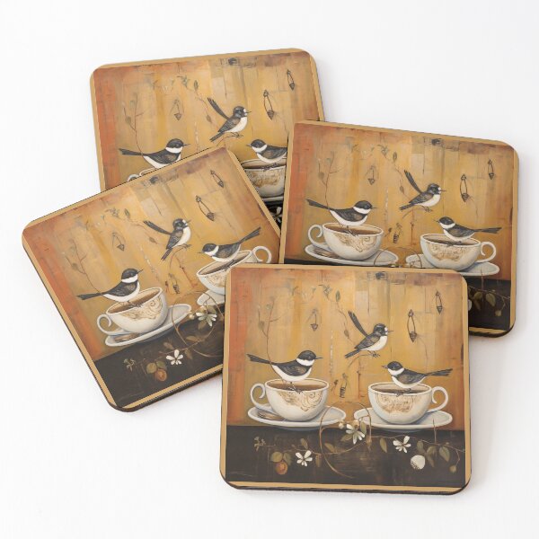 Item preview, Autumn Bird and Tea Cups designed and sold by tomorrowsart.