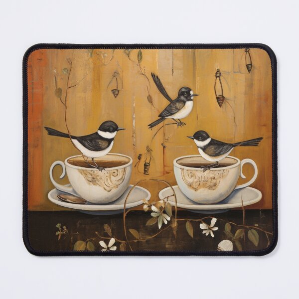 Item preview, Autumn Bird and Tea Cups designed and sold by tomorrowsart.