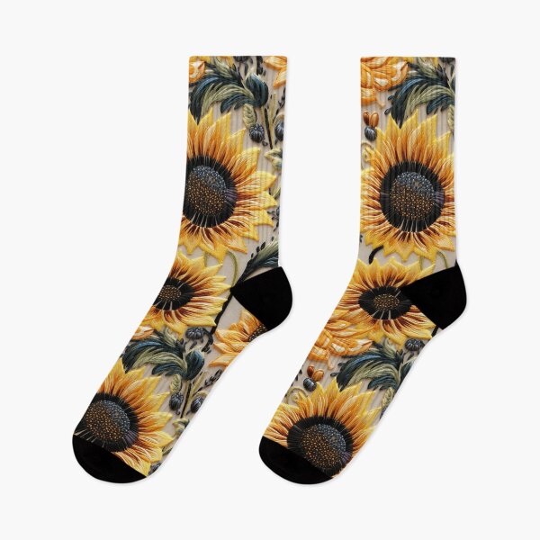 Item preview, Embroidered Sunflowers Pattern #1 designed and sold by NatureSight.