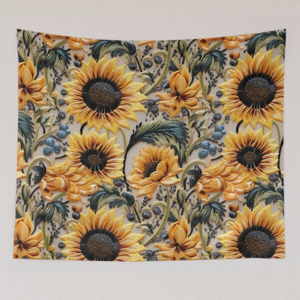 Item preview, Embroidered Sunflowers Pattern #1 designed and sold by NatureSight.