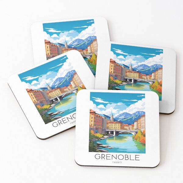 Item preview, A Pop Art Travel Print of Grenoble - France  designed and sold by StudioRedKoala.