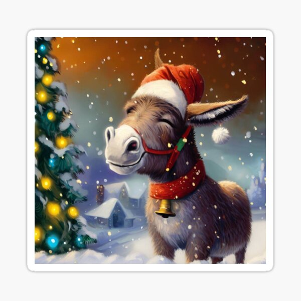 Santa Donkey Stickers for Sale