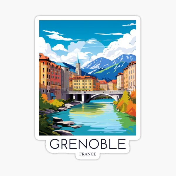 Item preview, A Pop Art Travel Print of Grenoble - France  designed and sold by StudioRedKoala.