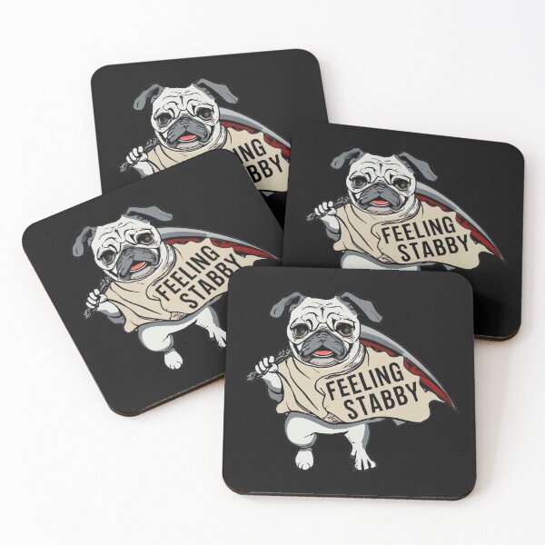 Item preview, Feeling stabby pug dog  designed and sold by witch-night.