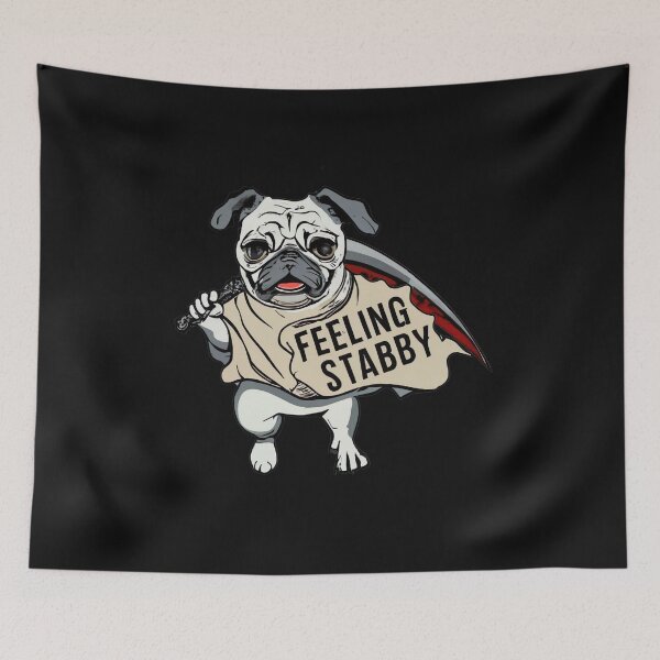 Item preview, Feeling stabby pug dog  designed and sold by witch-night.