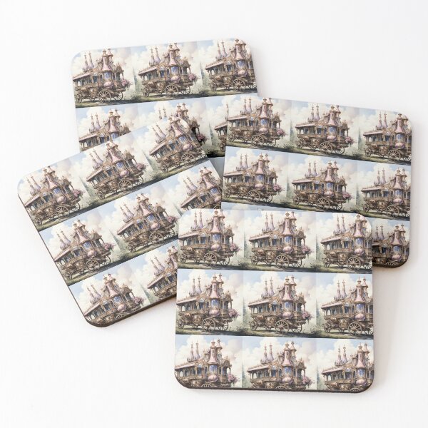 Item preview, Whimsical fairytale castles and carriages  designed and sold by KornUHD.