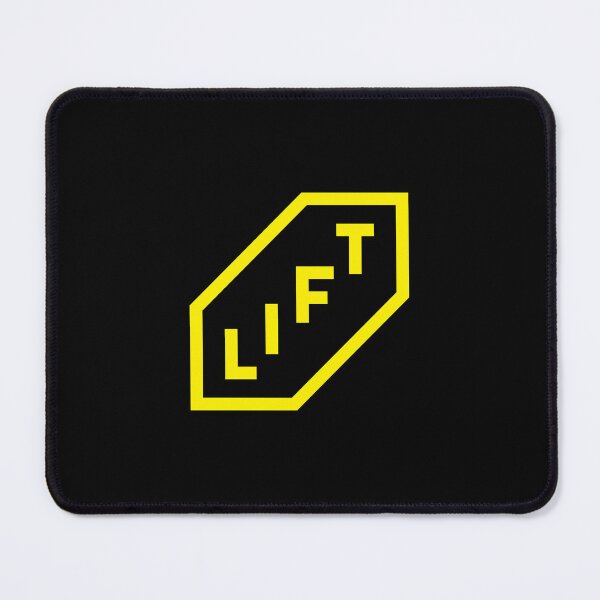 Item preview, LIFT word mark composition in yellow color showing scaling and growth designed and sold by Wiggly Lines.