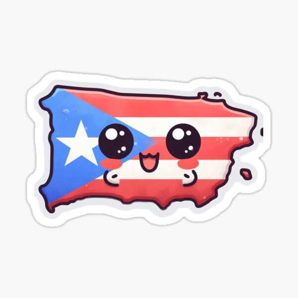 Artikel-Vorschau von Niedliche Puerto-Rico-Flaggenkarte, designt und verkauft von lupibean.