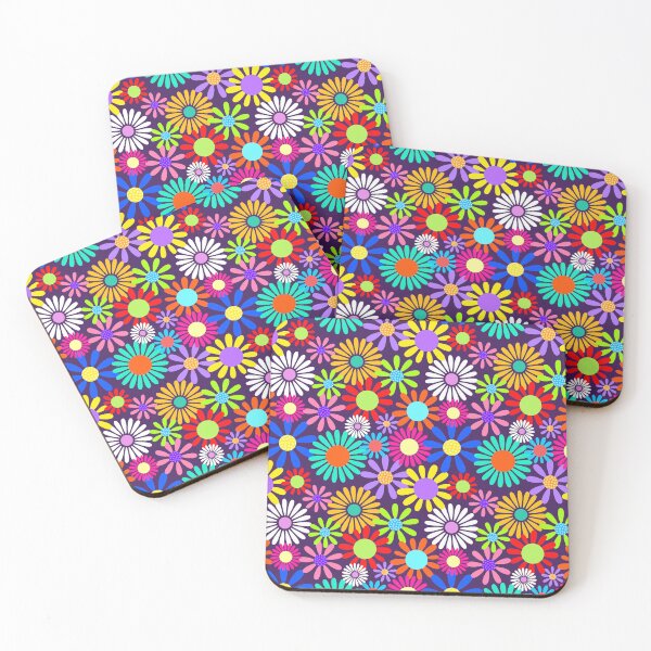 Item preview, Retro Flower Power Neon Floral 60s Vibe designed and sold by ArtMeetsPizza.