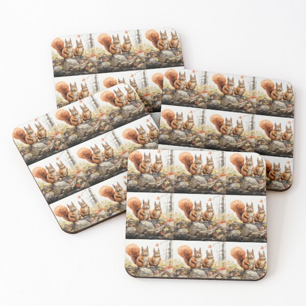 Item preview, Nutty squirrels in autumn scenes  designed and sold by KornUHD.