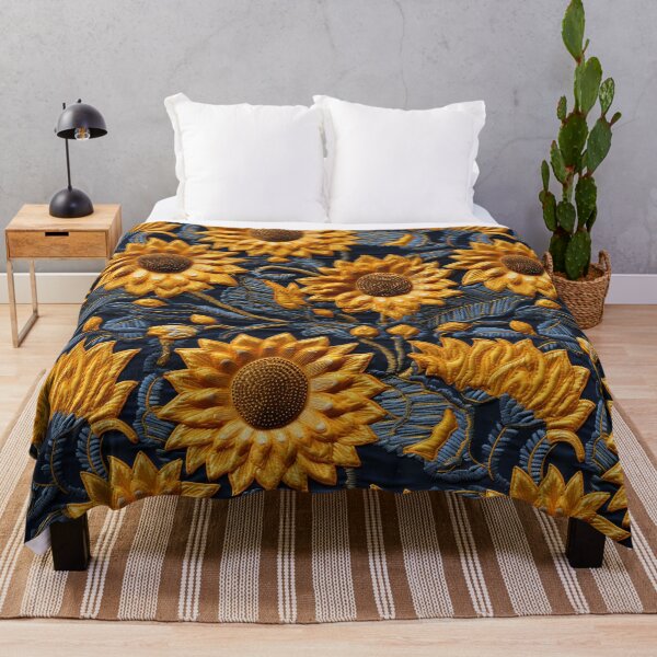 Item preview, Embroidered Sunflowers Pattern #2 designed and sold by NatureSight.