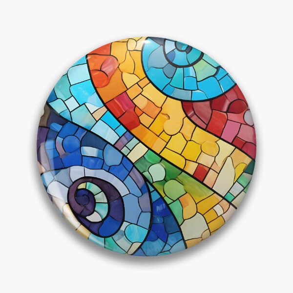 Item preview, Spiral Mosaic Barcelona Gaudi trencadis mosaic style art inspired designed and sold by LolioGifts.
