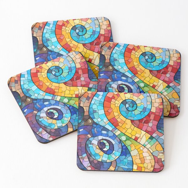 Item preview, Spiral Mosaic Barcelona Gaudi trencadis mosaic style art inspired designed and sold by LolioGifts.