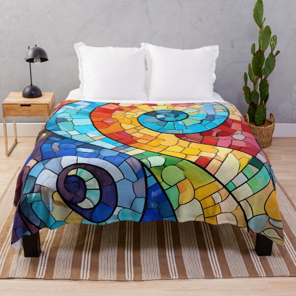 Aperçu de l'œuvre Mosaïque en spirale Barcelone Gaudi trencadis style mosaïque inspiré de l'art créée et vendue par LolioGifts.