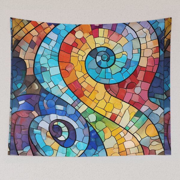 Item preview, Spiral Mosaic Barcelona Gaudi trencadis mosaic style art inspired designed and sold by LolioGifts.