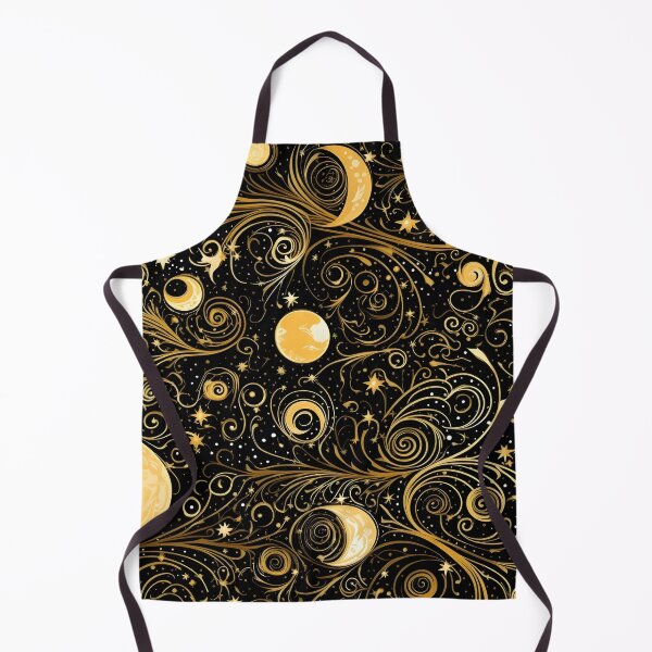 Item preview, Golden Moon and Stars Seamless Pattern designed and sold by MysticOzzy.