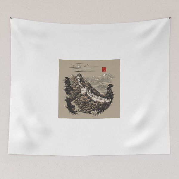 Item preview, Chinese wall Illustration designed and sold by DesignMaxa.