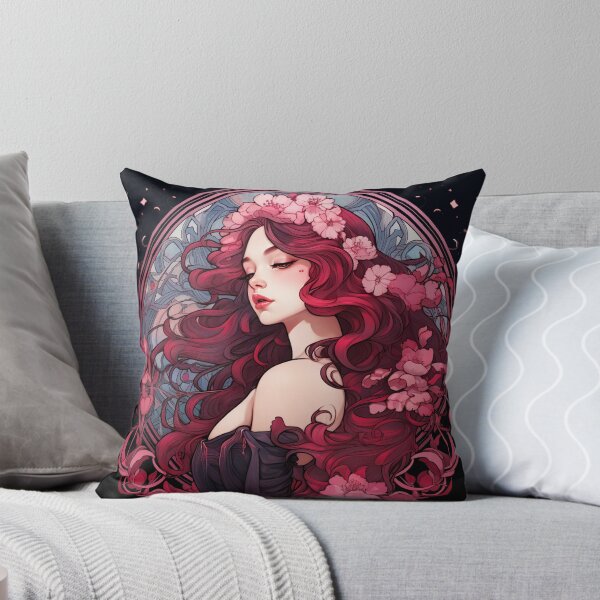 Item preview, Cherry Red Princess - Art Nouveau Style designed and sold by ArtNouveauChic.
