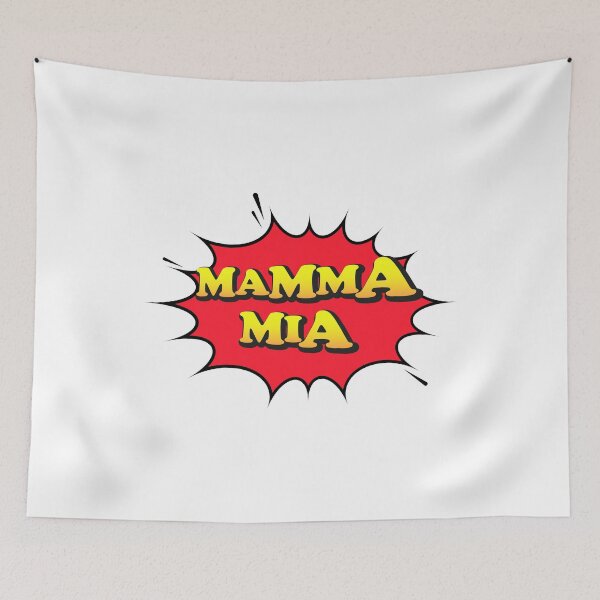 Item preview, Mamma mia. Oh my mum or Oh my god in italian language . Pop art style. White background.  designed and sold by ElenaPost.