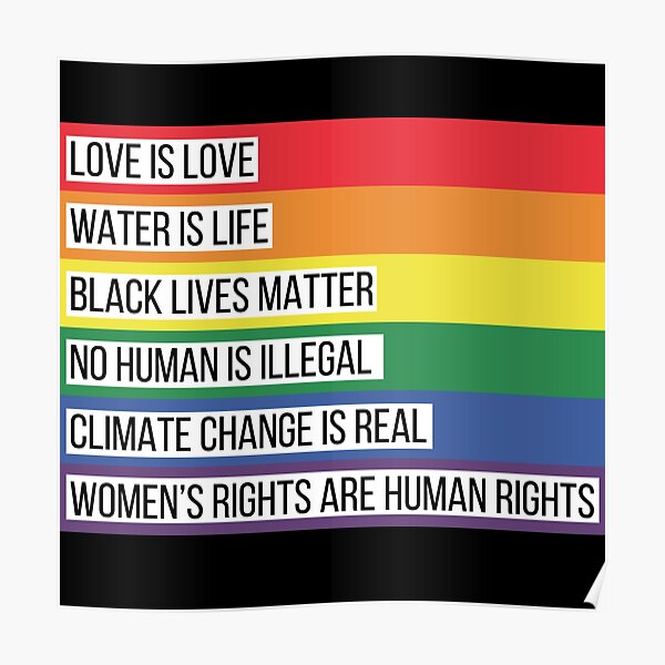 Intersectionality Rainbow Advocacy Flag Poster