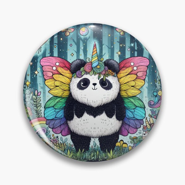 Item preview, Magical Artsy Panda Butterfly Unicorn Lighning Bug Rainbow designed and sold by WooshiArt.