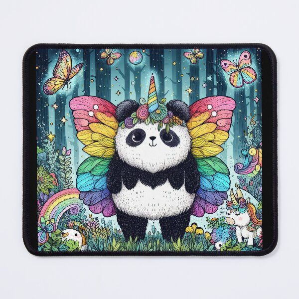 Item preview, Magical Artsy Panda Butterfly Unicorn Lighning Bug Rainbow designed and sold by WooshiArt.