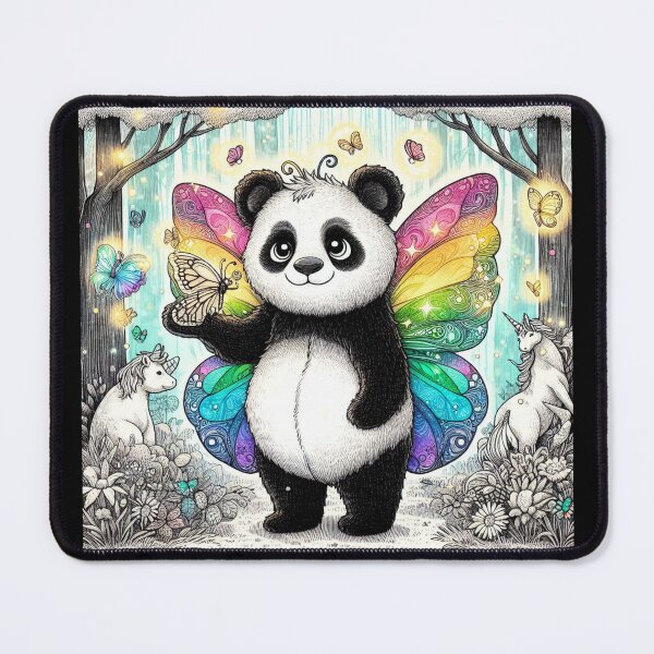 Item preview, Magical Artsy Panda Butterfly Unicorn Lighning Bug Rainbow designed and sold by WooshiArt.