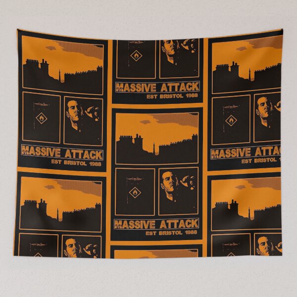 Item preview, MASSIVE ATTACK BRISTOL COLLAGE PRINT ORANGE designed and sold by Campbell0395.