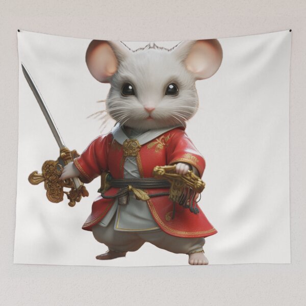 Item preview, Cartoon guinea pig warrior designed and sold by Stickermagician.