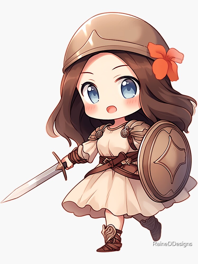 Gentle Warrior Girl Chibi | Sticker