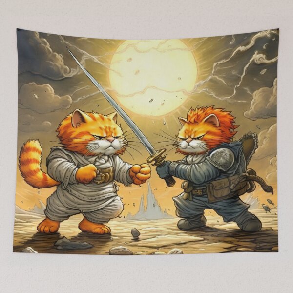 Item preview, Cat fighting with a cat designed and sold by loganjafarov.