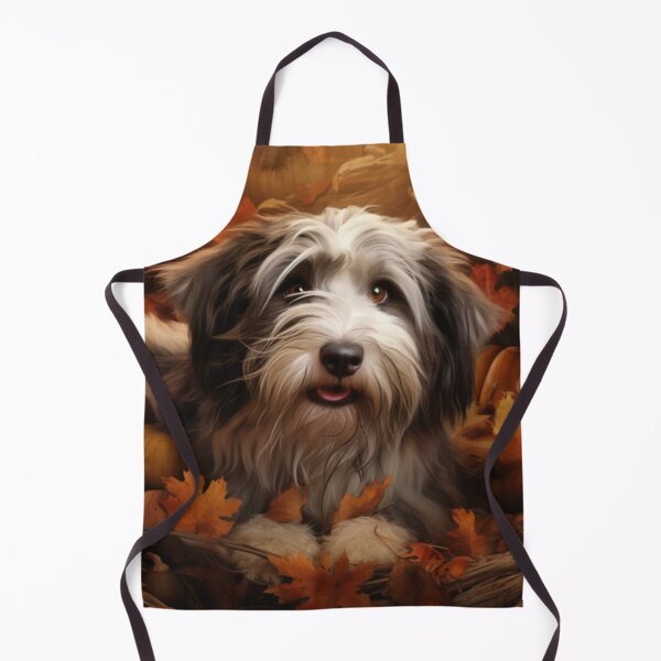Item preview, Schapendoes Playing In Autumn Leaves designed and sold by ZenEverAI.