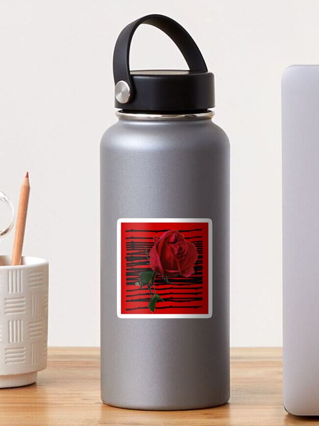 Thumbnail 1 of 3, Sticker, Rose x Red Background designed and sold by Stirly.