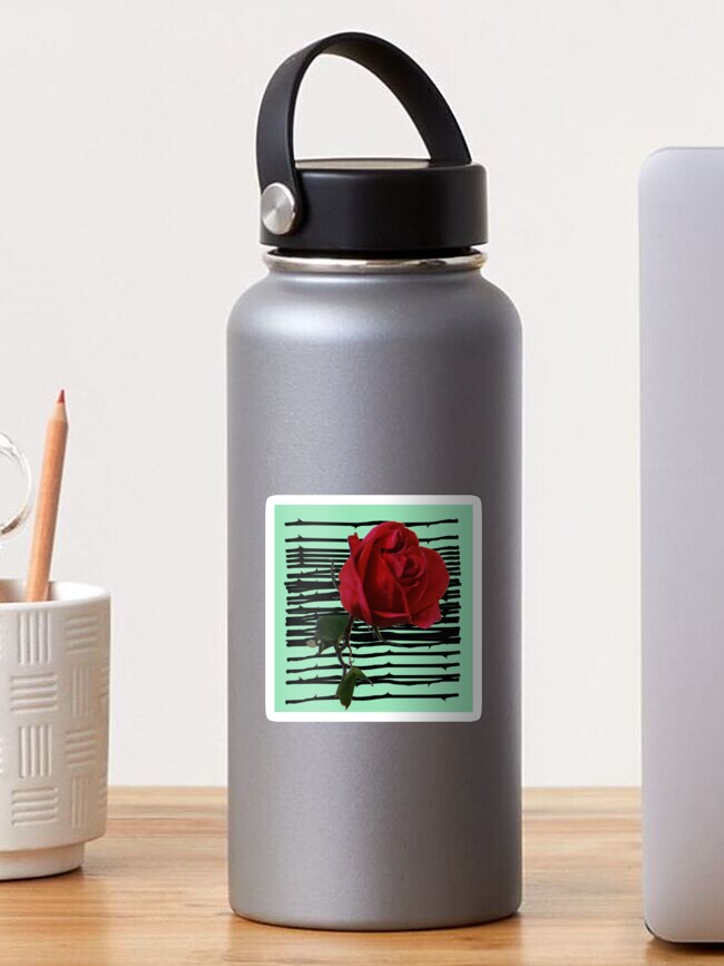 Thumbnail 1 of 3, Sticker, Rose x Green Background designed and sold by Stirly.