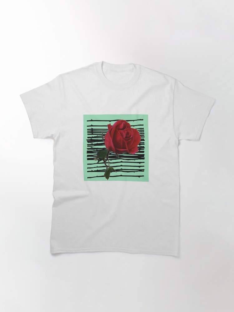 Thumbnail 3 of 7, Classic T-Shirt, Rose x Green Background designed and sold by Stirly.