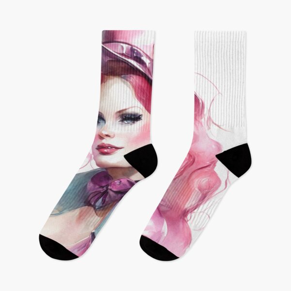 Item preview, Watercolor Art Babe Steampunk Vintage Supermodel Pastel Portrait Fashion designed and sold by SemARTDesign.