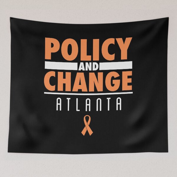 Item preview, ATLANTA POLICY AND CHANGE - Orange Ribbon - Protest March Shirt for Gun Control designed and sold by brizodesign.