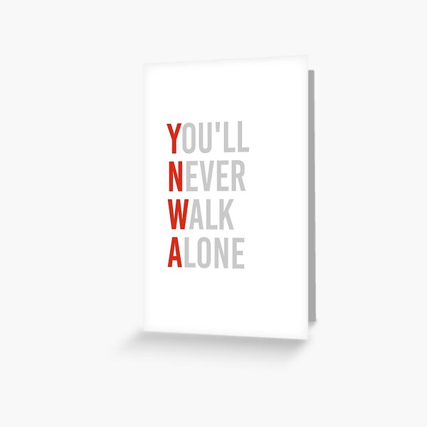 Vista previa del artículo con la obra «YNWA - Nunca caminarás solo - cita del Liverpool FC», diseñado y vendido por happy-capy.