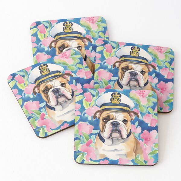 Item preview, Lilly Pulitzer inspired portrait of a bulldog  designed and sold by SophieClimaArt.